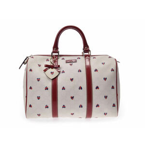 Gucci Boston Bag Leather White Heart Charm